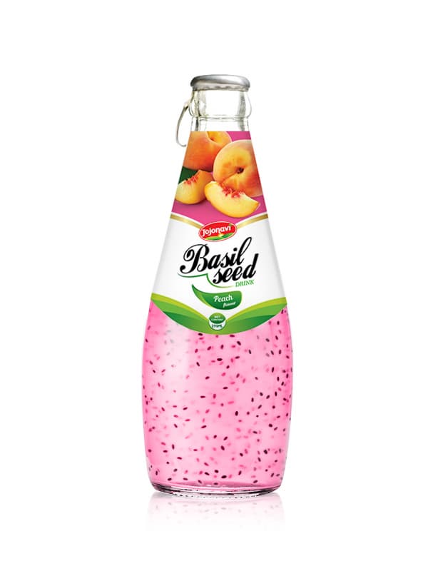 Wholesale Fruit Juice Basil seed drink Peach flavour in Glas